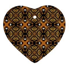 Faux Animal Print Pattern Heart Ornament (two Sides) by GardenOfOphir