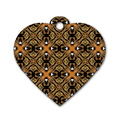 Faux Animal Print Pattern Dog Tag Heart (two Sided) by GardenOfOphir