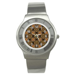 Faux Animal Print Pattern Stainless Steel Watch (slim) by GardenOfOphir