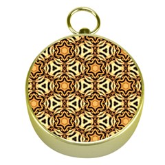 Faux Animal Print Pattern Gold Compass by GardenOfOphir