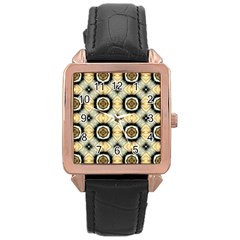 Faux Animal Print Pattern Rose Gold Leather Watch  by GardenOfOphir