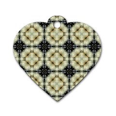 Faux Animal Print Pattern Dog Tag Heart (one Sided)  by GardenOfOphir