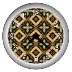 Faux Animal Print Pattern Wall Clock (silver) by GardenOfOphir