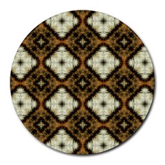 Faux Animal Print Pattern 8  Mouse Pad (round) by GardenOfOphir