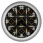 Faux Animal Print Pattern Wall Clock (Silver) Front