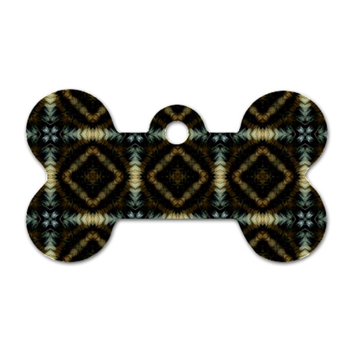 Faux Animal Print Pattern Dog Tag Bone (Two Sided)