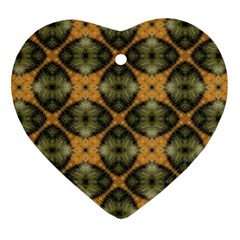 Faux Animal Print Pattern Heart Ornament by GardenOfOphir