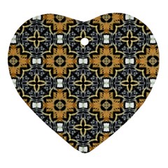 Faux Animal Print Pattern Heart Ornament (two Sides)