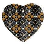 Faux Animal Print Pattern Heart Ornament (Two Sides) Back