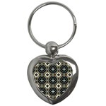 Faux Animal Print Pattern Key Chain (Heart) Front