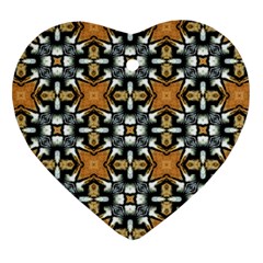 Faux Animal Print Pattern Heart Ornament by GardenOfOphir