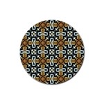 Faux Animal Print Pattern Drink Coaster (Round) Front