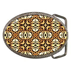 Faux Animal Print Pattern Belt Buckle (oval) by GardenOfOphir