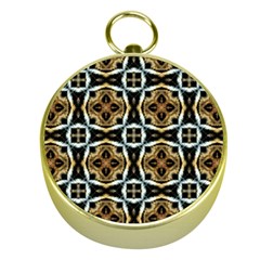 Faux Animal Print Pattern Gold Compass by GardenOfOphir