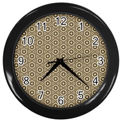 Cute Pretty Elegant Pattern Wall Clock (black) by GardenOfOphir