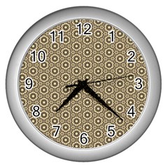 Cute Pretty Elegant Pattern Wall Clock (silver) by GardenOfOphir