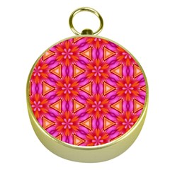 Cute Pretty Elegant Pattern Gold Compass by GardenOfOphir