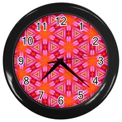 Cute Pretty Elegant Pattern Wall Clock (black) by GardenOfOphir