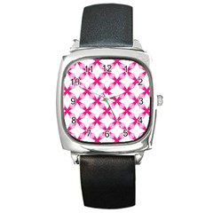 Cute Pretty Elegant Pattern Square Leather Watch