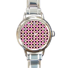 Cute Pretty Elegant Pattern Round Italian Charm Watch by GardenOfOphir