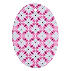 Cute Pretty Elegant Pattern Oval Ornament (Two Sides)