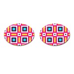 Cute Pretty Elegant Pattern Cufflinks (Oval) Front(Pair)