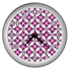 Cute Pretty Elegant Pattern Wall Clock (silver) by GardenOfOphir