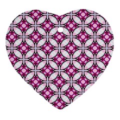 Cute Pretty Elegant Pattern Heart Ornament (two Sides) by GardenOfOphir