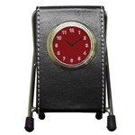 Cute Pretty Elegant Pattern Stationery Holder Clock Front