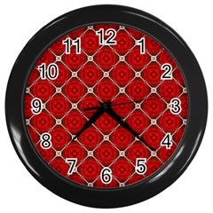 Cute Pretty Elegant Pattern Wall Clock (black) by GardenOfOphir