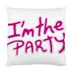 I Am The Party Typographic Design Quote Cushion Case (Two Sided)  Back