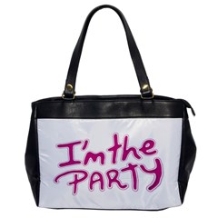 I Am The Party Typographic Design Quote Oversize Office Handbag (one Side) by dflcprints