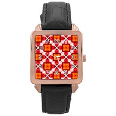 Cute Pretty Elegant Pattern Rose Gold Leather Watch  by GardenOfOphir