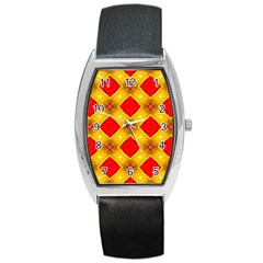 Cute Pretty Elegant Pattern Tonneau Leather Watch by GardenOfOphir