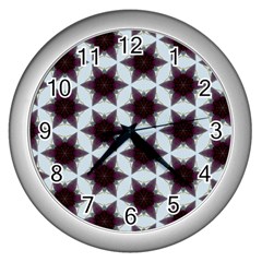 Cute Pretty Elegant Pattern Wall Clock (silver) by GardenOfOphir