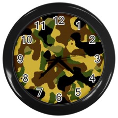 Camo Pattern  Wall Clock (black) by Colorfulart23