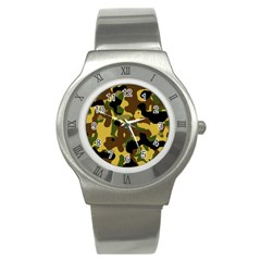 Camo Pattern  Stainless Steel Watch (slim) by Colorfulart23