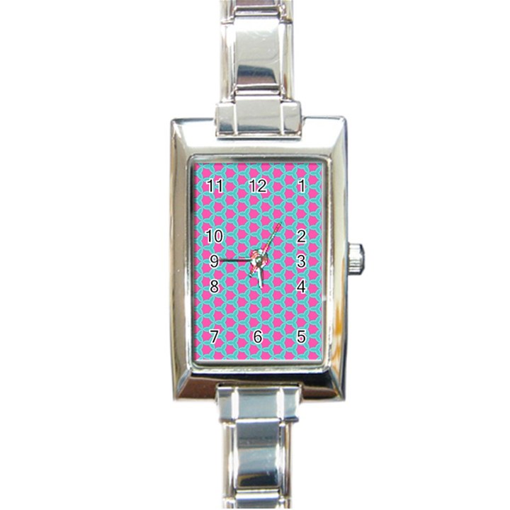Cute Pretty Elegant Pattern Rectangular Italian Charm Watch