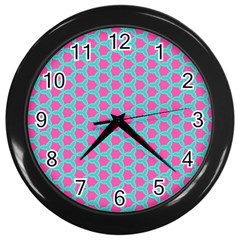 Cute Pretty Elegant Pattern Wall Clock (black) by GardenOfOphir