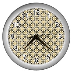 Cute Pretty Elegant Pattern Wall Clock (silver) by GardenOfOphir