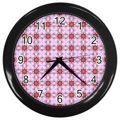 Cute Pretty Elegant Pattern Wall Clock (black) by GardenOfOphir