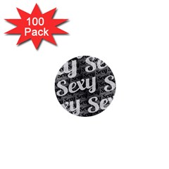 Sexy Text Typographic Pattern 1  Mini Button (100 Pack) by dflcprints