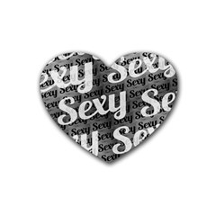 Sexy Text Typographic Pattern Drink Coasters (heart) by dflcprints