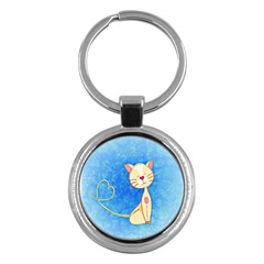 Cute Cat Key Chain (round) by Colorfulart23