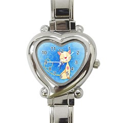 Cute Cat Heart Italian Charm Watch  by Colorfulart23