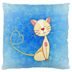 Cute Cat Large Cushion Case (single Sided)  by Colorfulart23