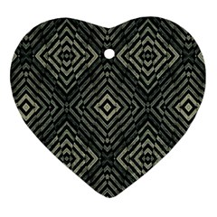 Geometric Futuristic Grunge Print Heart Ornament by dflcprints