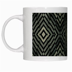 Geometric Futuristic Grunge Print White Coffee Mug