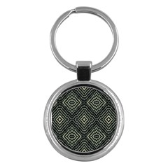 Geometric Futuristic Grunge Print Key Chain (round) by dflcprints