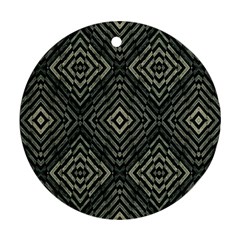 Geometric Futuristic Grunge Print Round Ornament (two Sides) by dflcprints